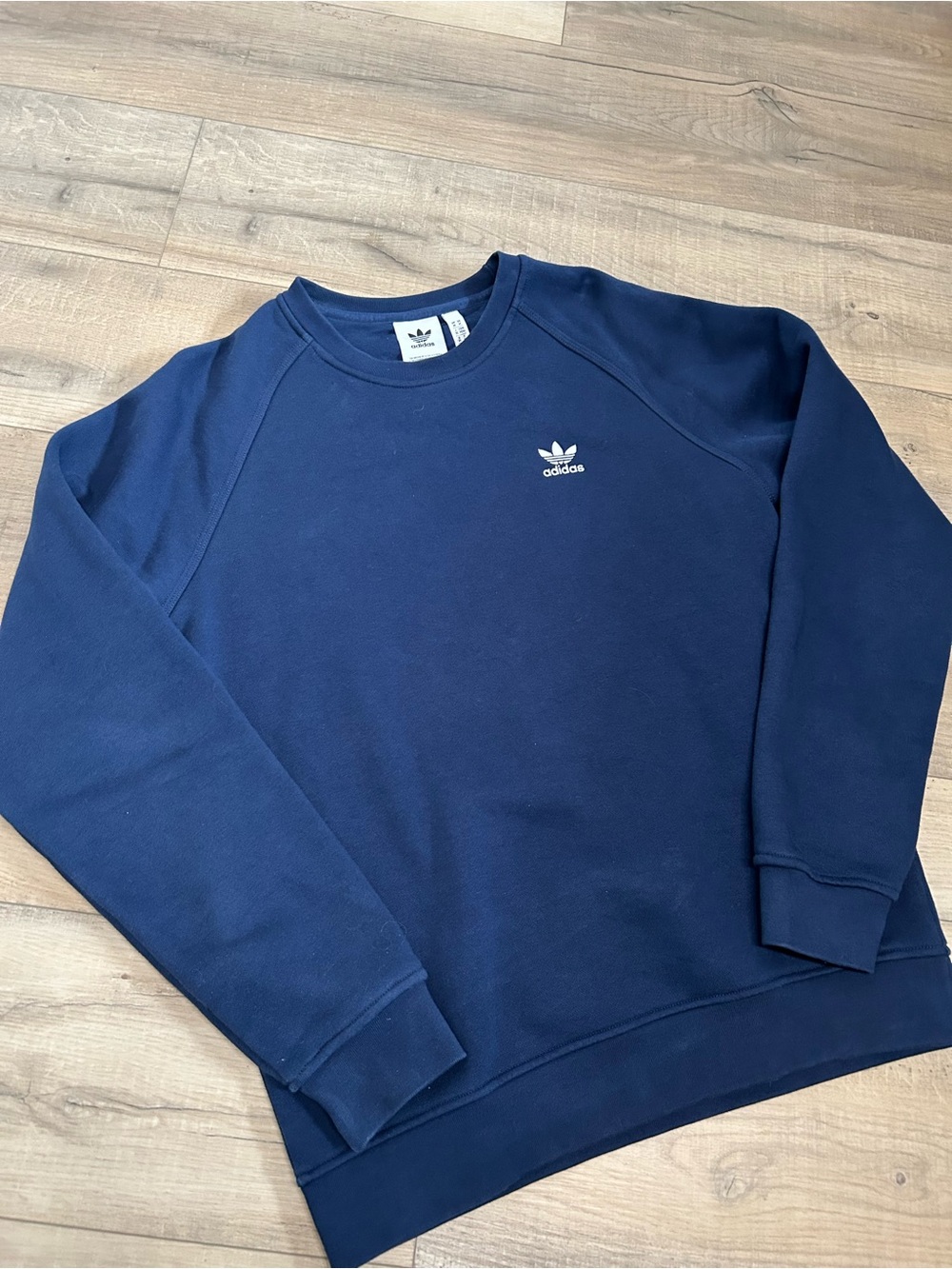 adidas Navy Crewneck Sweatshirt with Trefoil Logo